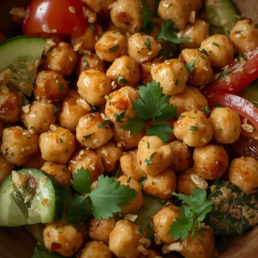 Mediterranean Marinated Chickpea & Cucumber Crunch Salad