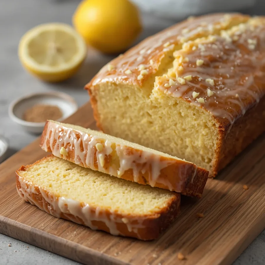 One-Bowl Lemon Elderflower Glazed Loaf Cake