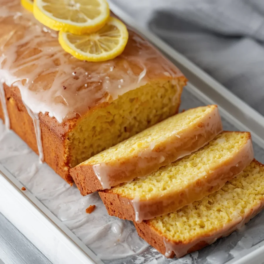 One-Bowl Lemon Elderflower Glazed Loaf Cake