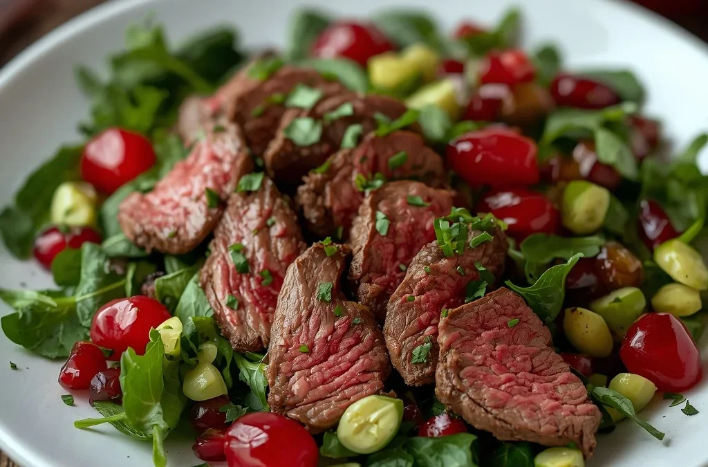 Pomegranate Beef Steak Salad