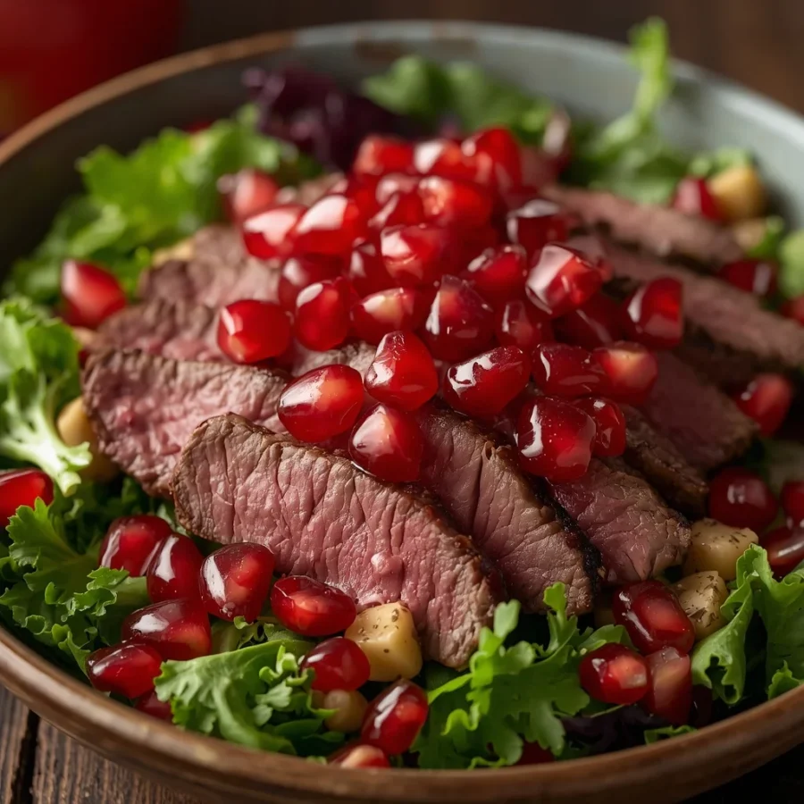 Pomegranate Beef Steak Salad