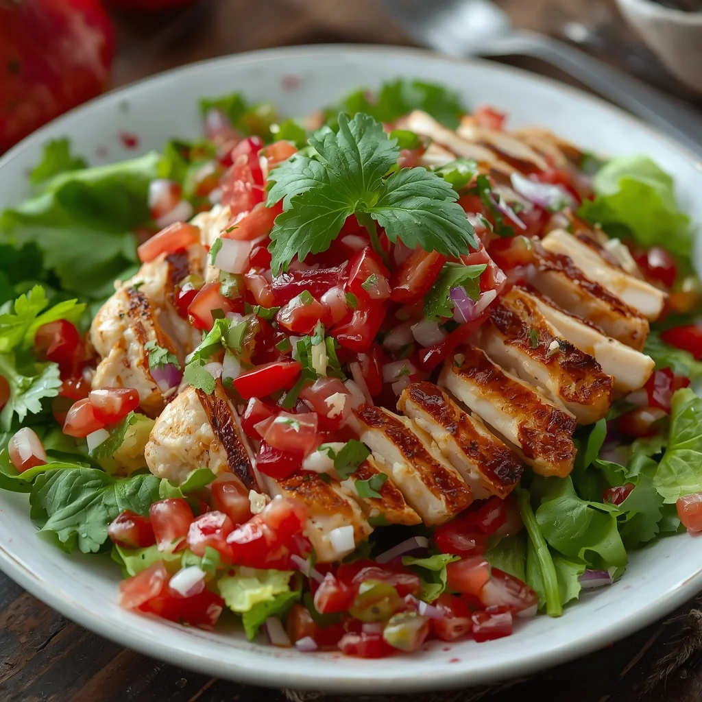 Pomegranate Fattoush with Grilled Chicken