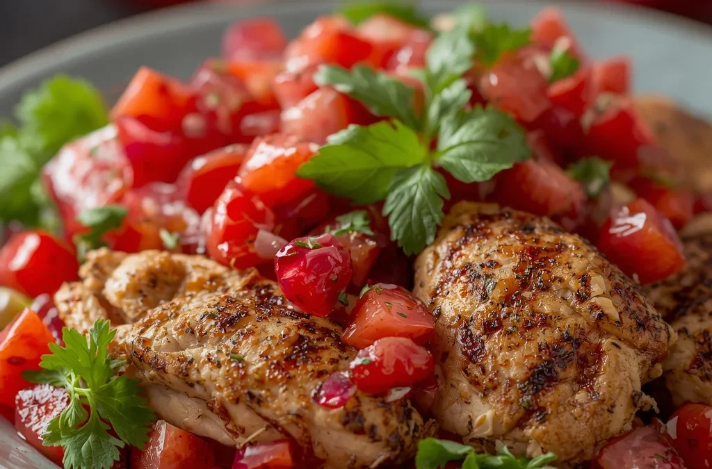 Pomegranate Fattoush with Grilled Chicken