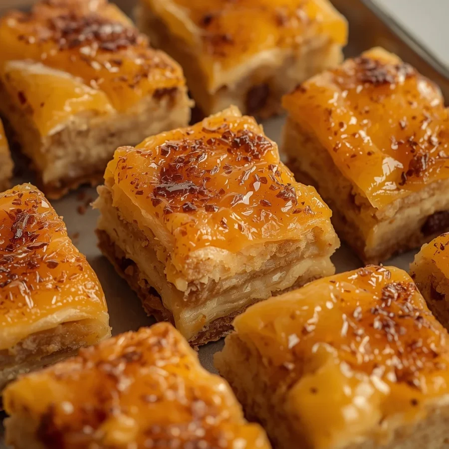 Saffron Rose Water Halal Baklava Cheesecake Bars