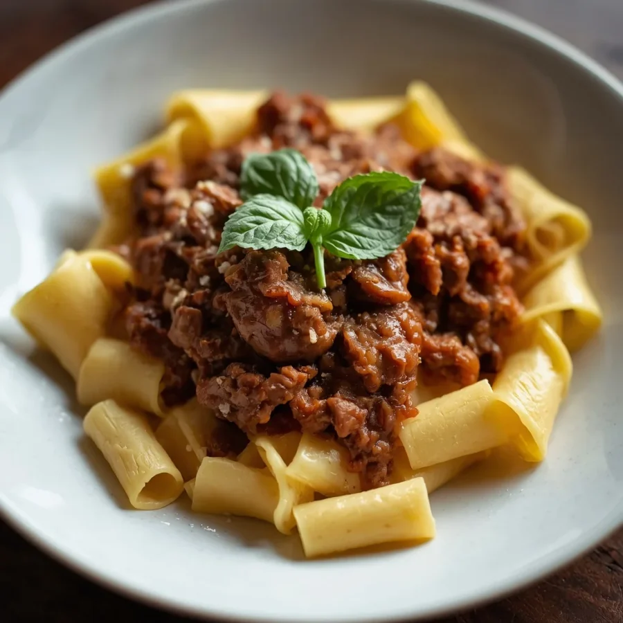 Slow-Cooked Beef Ragu with Silky Pappardelle Pasta