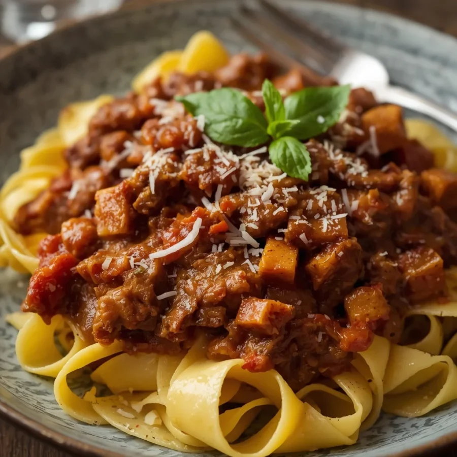 Slow-Cooked Beef Ragu with Silky Pappardelle Pasta