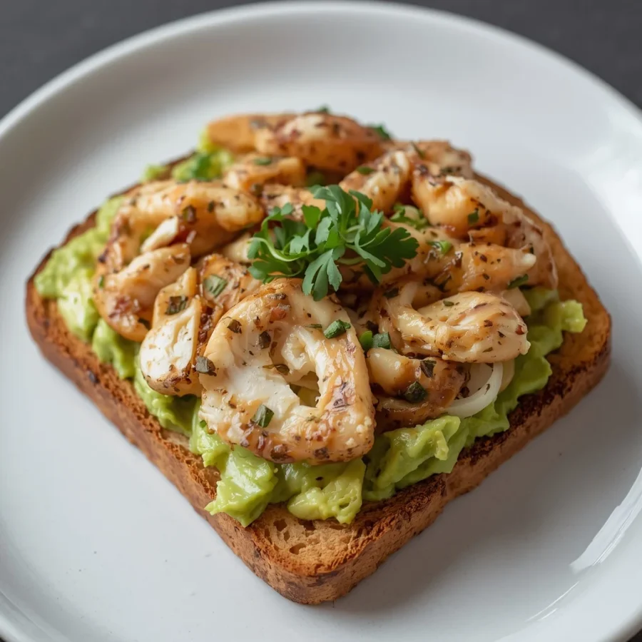 Smashed Chicken Avocado Toast