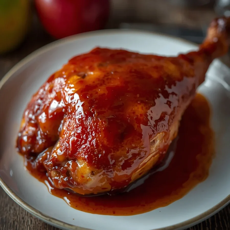 Smoked Turkey Leg with Apple Cider BBQ Sauce