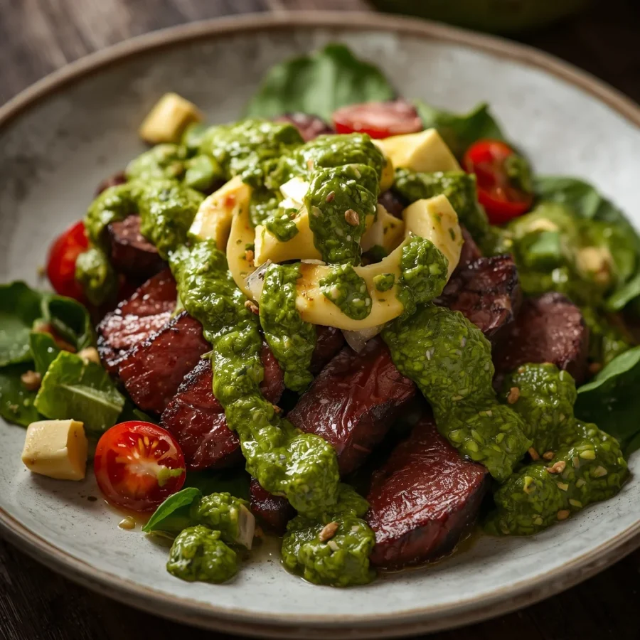 Steak & Avocado Chimichurri Salad