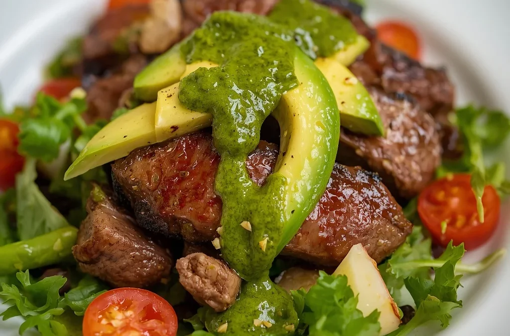 Steak & Avocado Chimichurri Salad