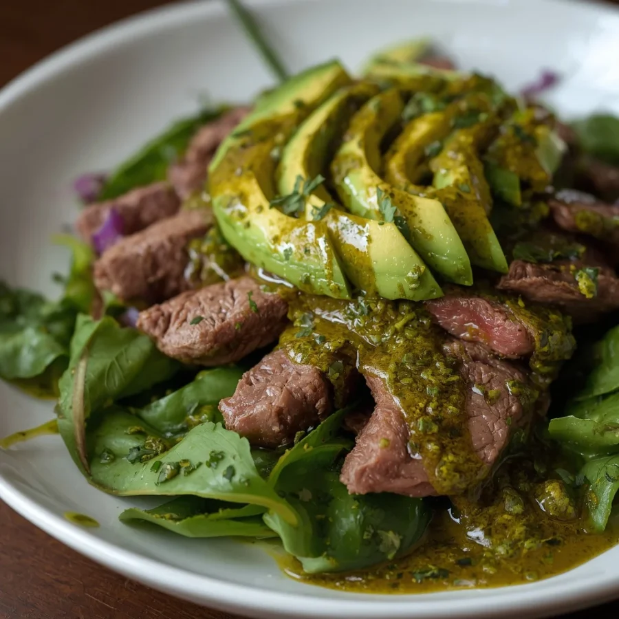 Steak & Avocado Chimichurri Salad