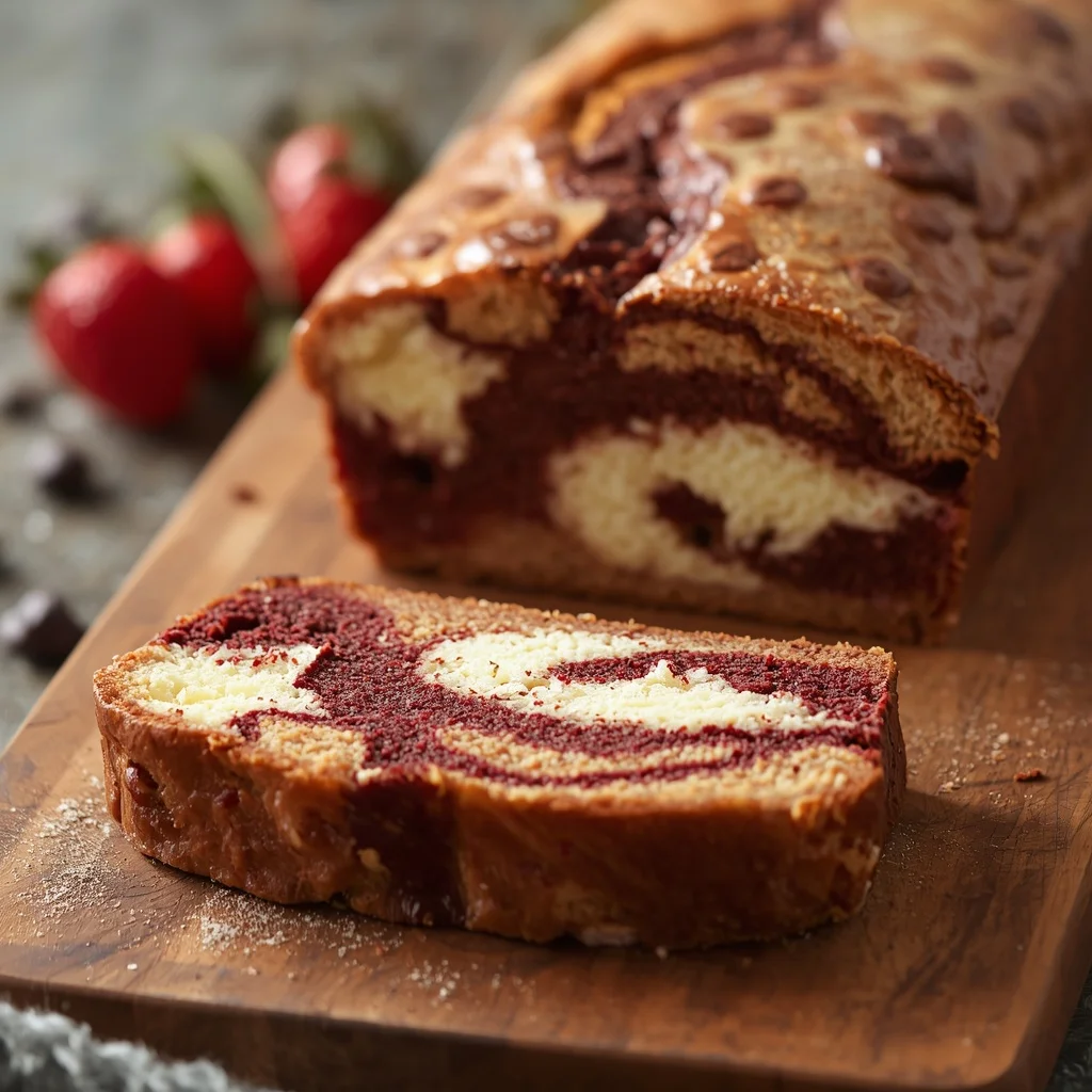 Turkish Delight Marble Loaf Cake