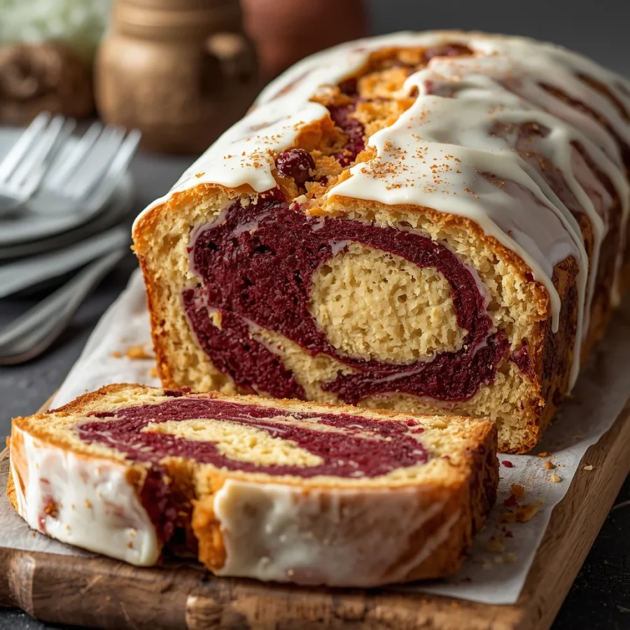 Turkish Delight Marble Loaf Cake