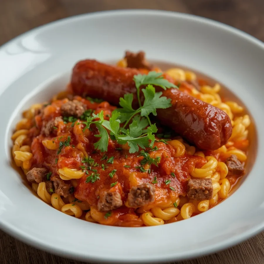 Turkish Menemen with Halal Beef Sausage