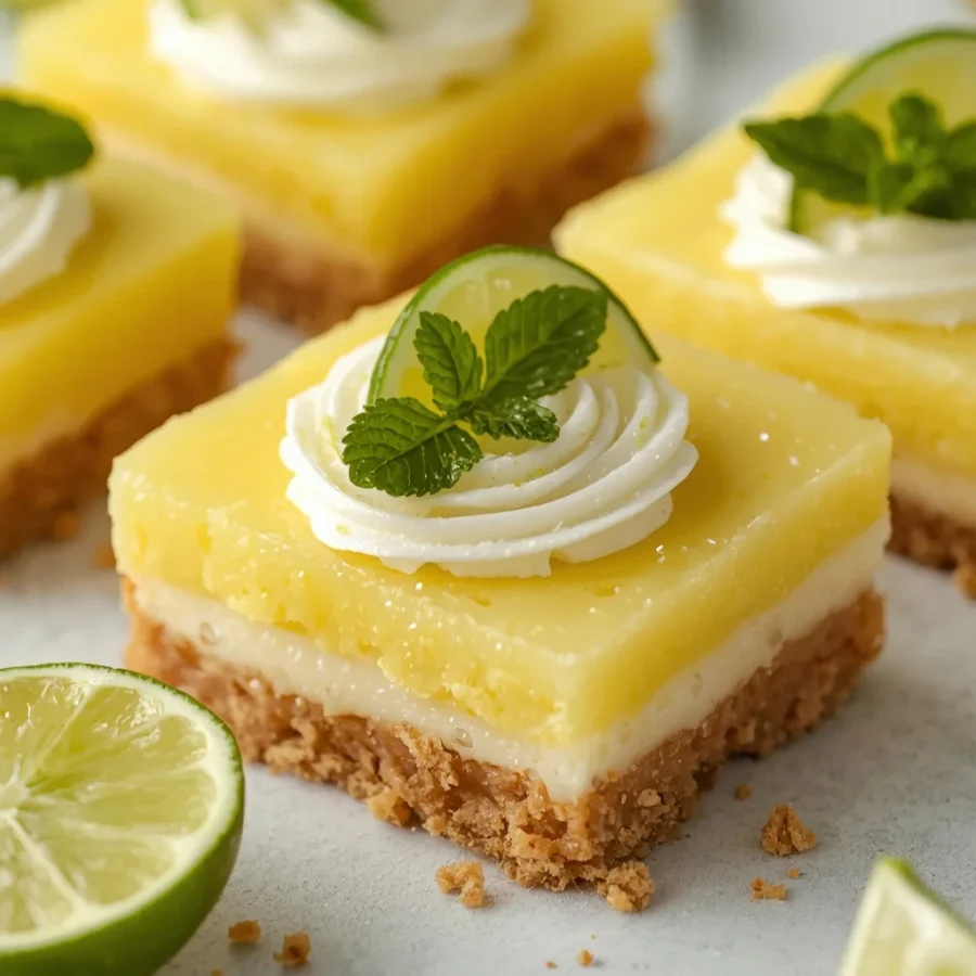 Zesty Key Lime Pie Bars with Shortbread Crust