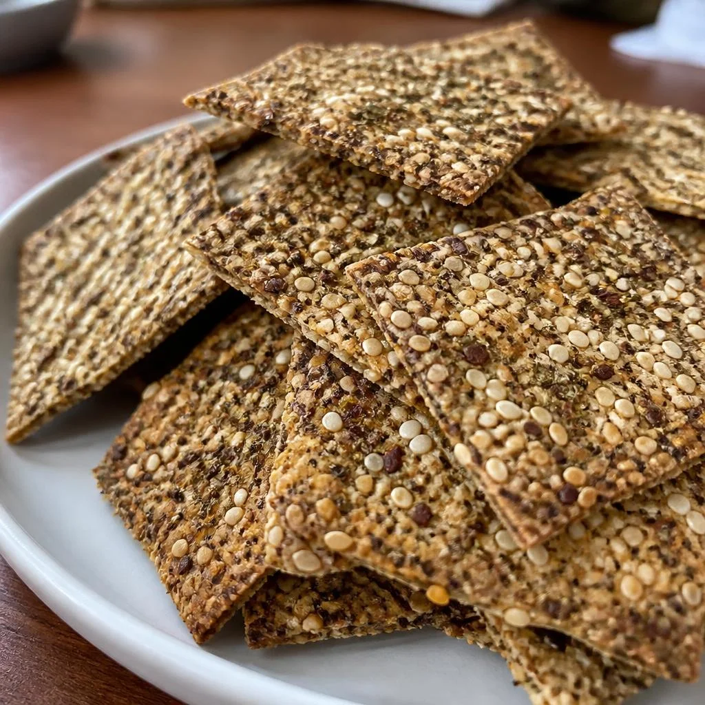 Gluten-Free Seeded Multi-Grain Crackers with Za'atar