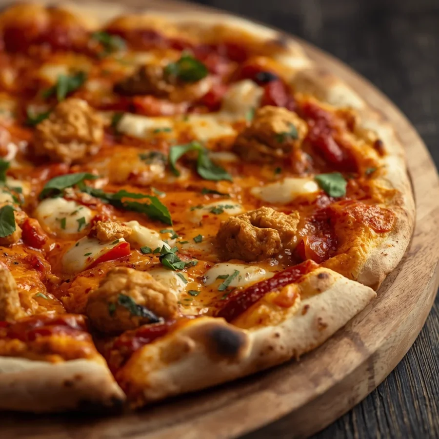 Chicken Tikka Naan Pizza