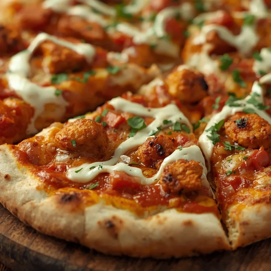 Chicken Tikka Naan Pizza