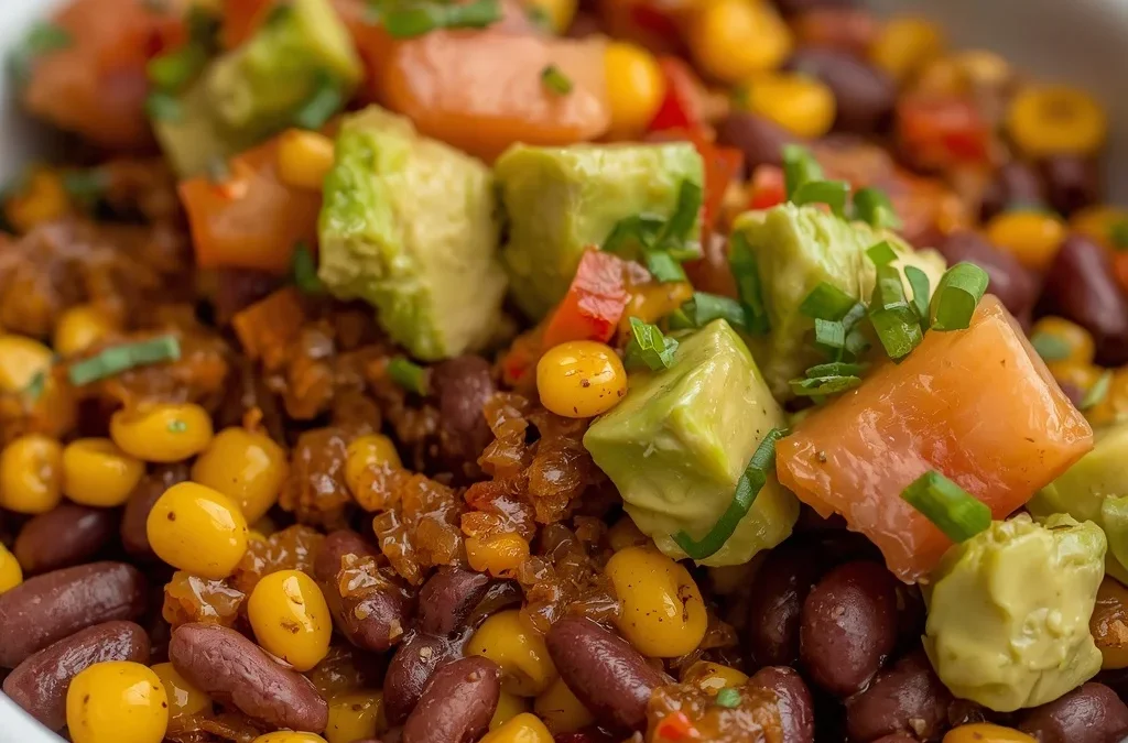 Cowboy Caviar with Black Beans, Corn & Avocado