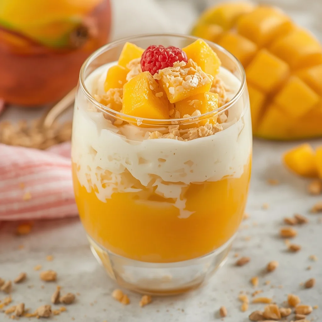 Creamy Mango Sago Coconut Jelly Parfait