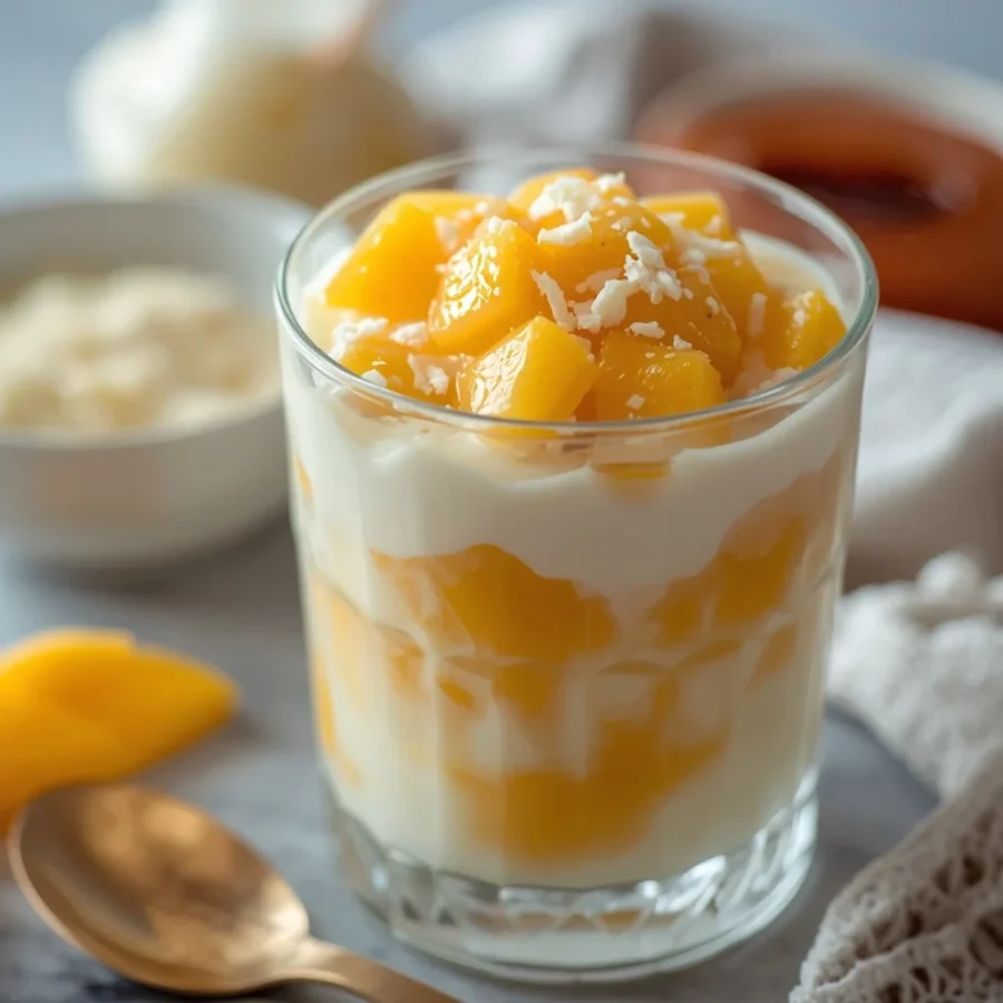 Creamy Mango Sago Coconut Jelly Parfait