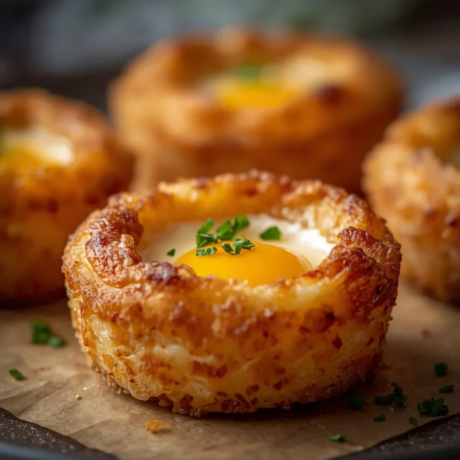 Crispy Baked Hash Brown Egg Nests