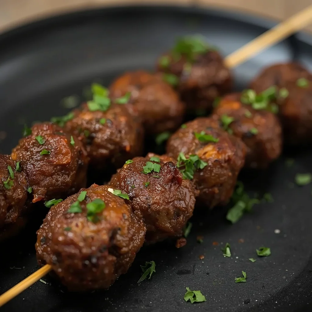 Crispy Pan-Seared Beef Kofta Skewers