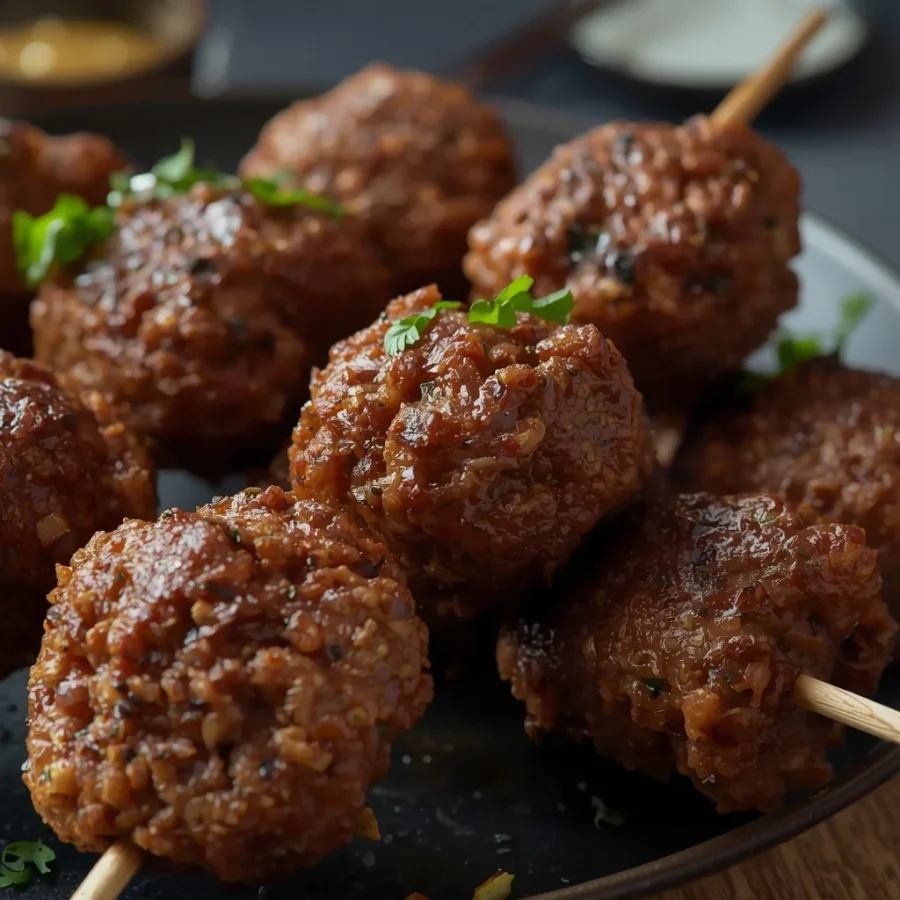 Crispy Pan-Seared Beef Kofta Skewers