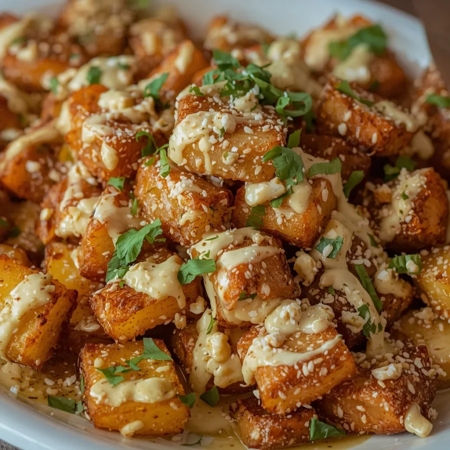 Crispy Smashed Potato Chaat
