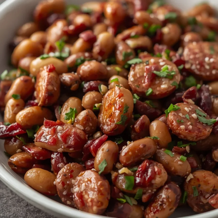 Dense Bean Salad with Smoky Turkey Sausage