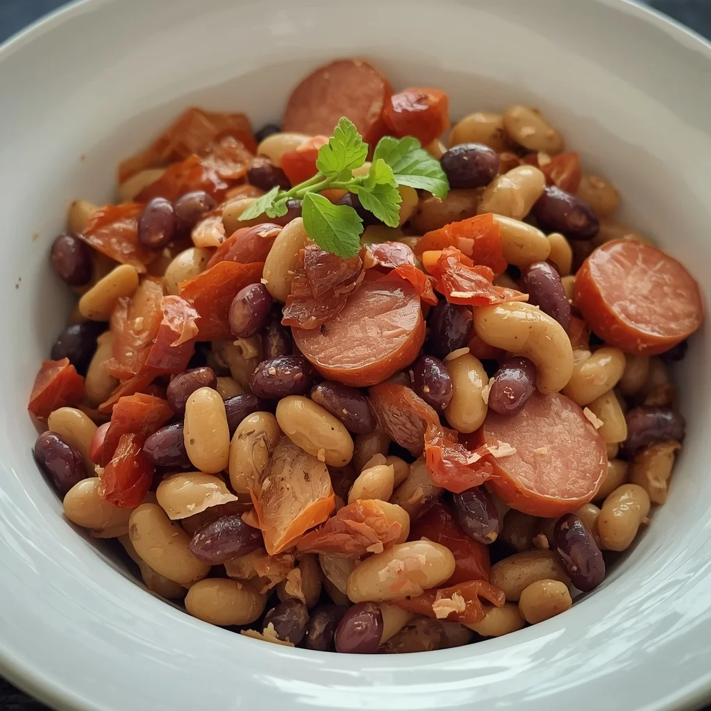 Dense Bean Salad with Smoky Turkey Sausage