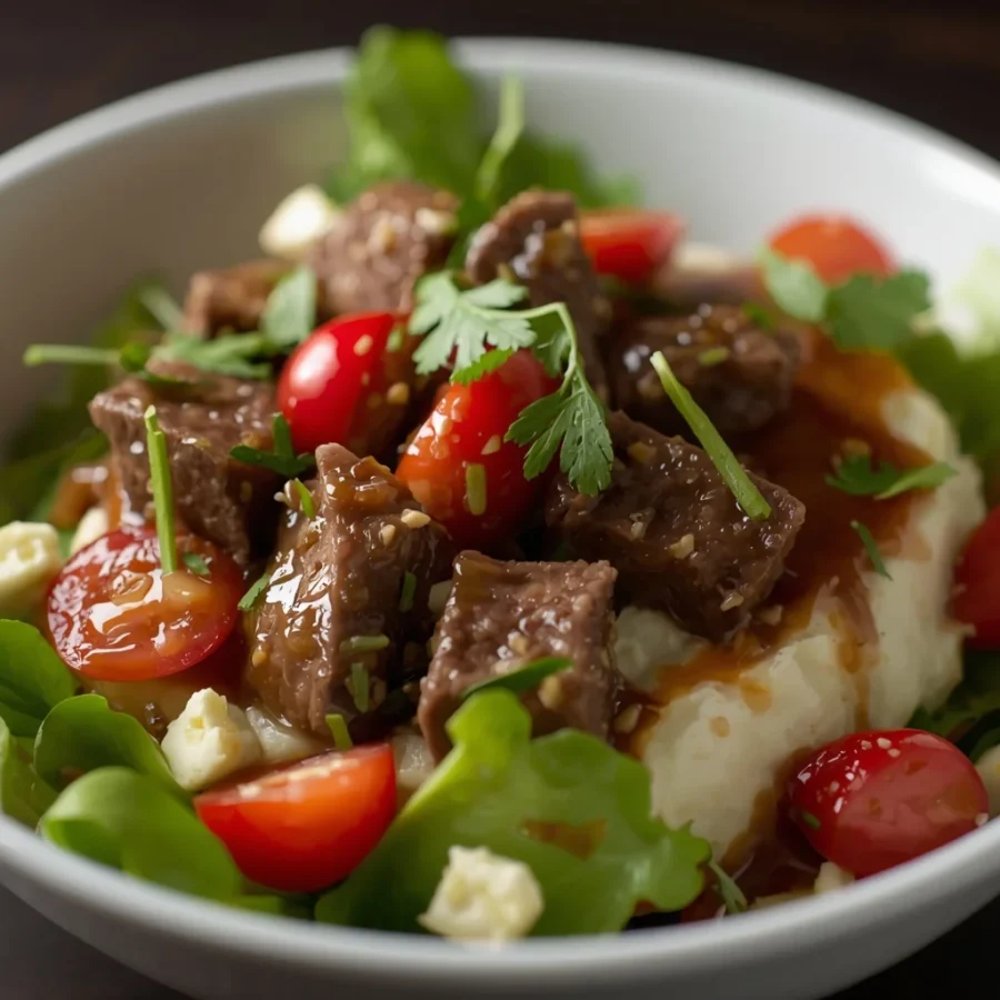Fattet Hummus Beef Salad
