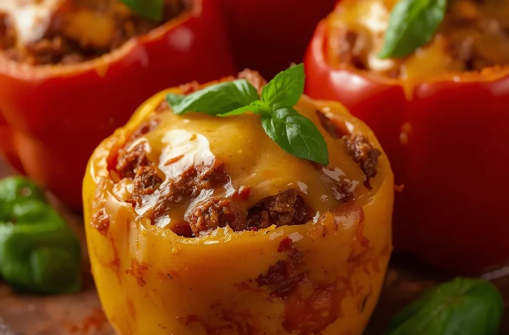 Ground Beef Picadillo Stuffed Peppers