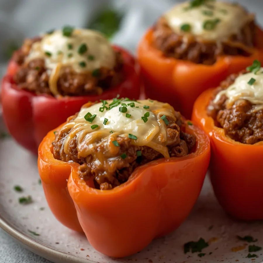 Ground Beef Picadillo Stuffed Peppers