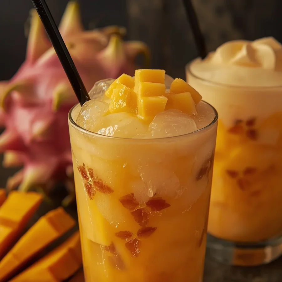 Iced Dragon Fruit Mango Refreshers
