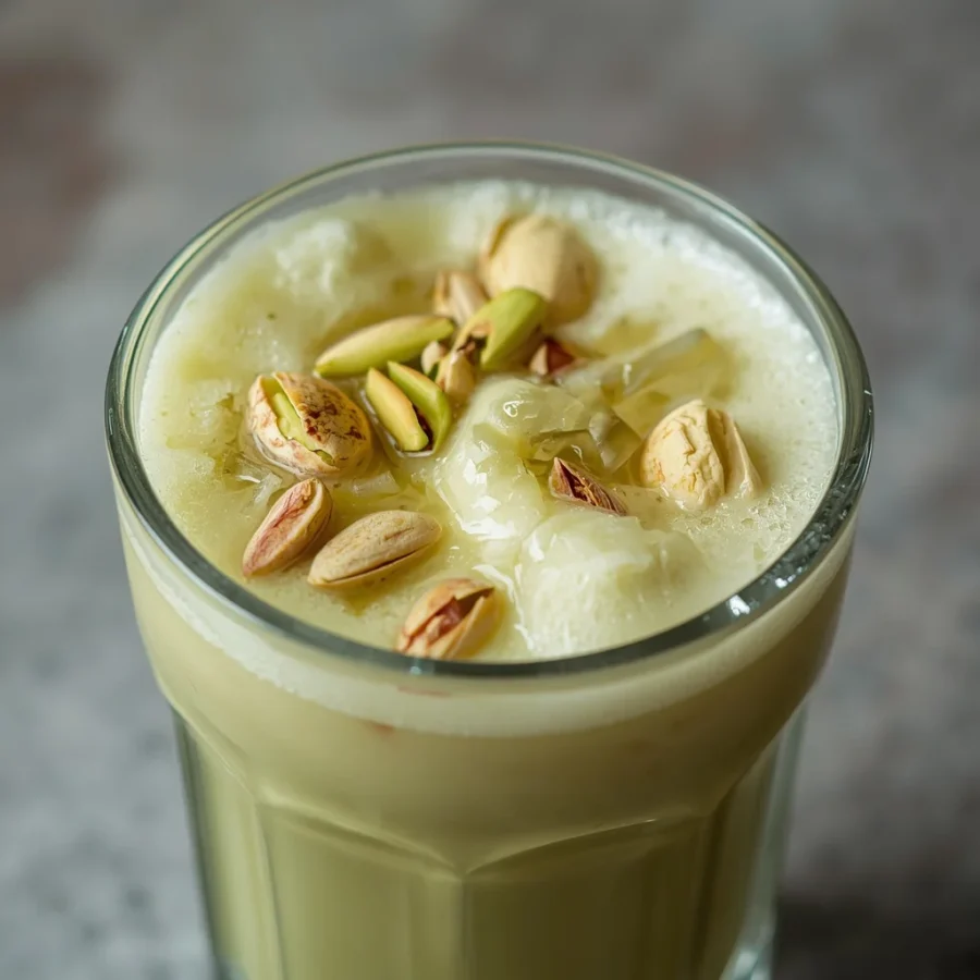 Iced Spanish Pistachio Latte with Condensed Milk