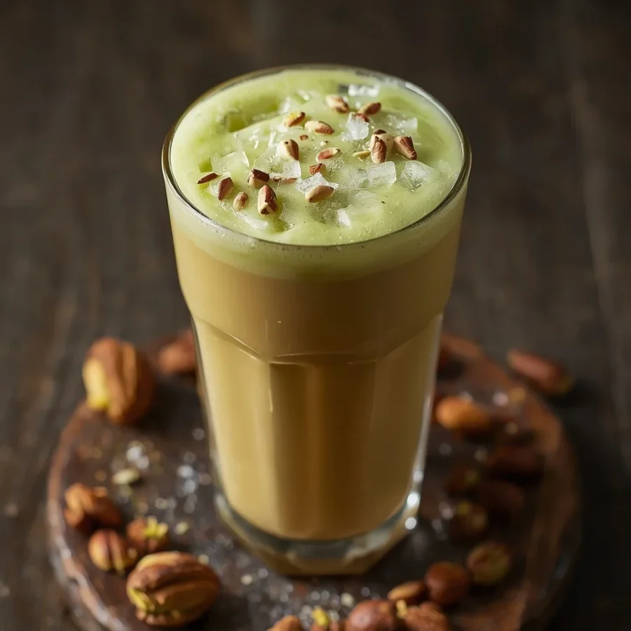 Iced Spanish Pistachio Latte with Condensed Milk