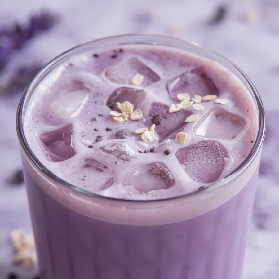 Iced Ube Lavender Oat Milk Latte
