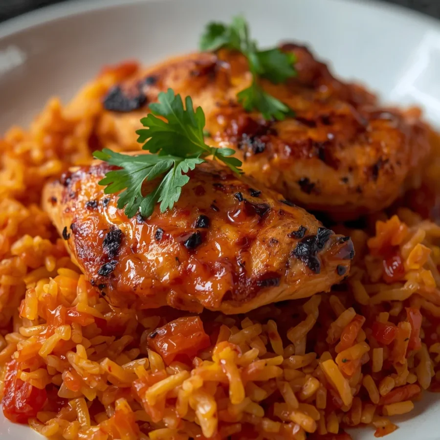 Jollof Rice with Grilled Chicken
