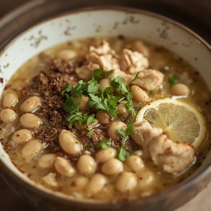 Lemony Chicken & White Bean Soup