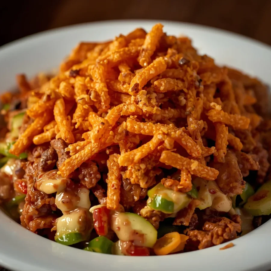 Loaded Taco Salad with Crunchy Doritos Topping