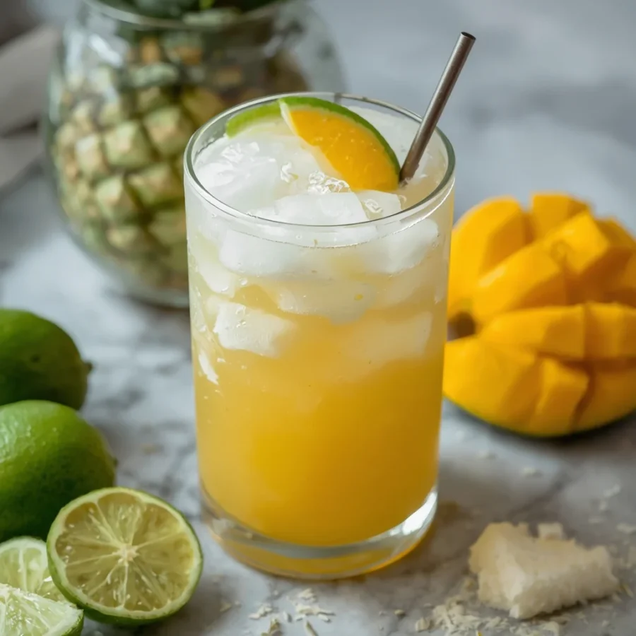 Mango Coconut Refresher with Lime
