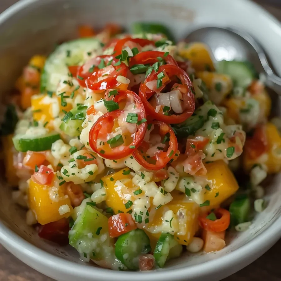 Mango Cucumber Chili Crisp Salad