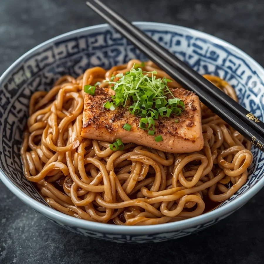 Miso Halal Salmon Soba Noodle Salad