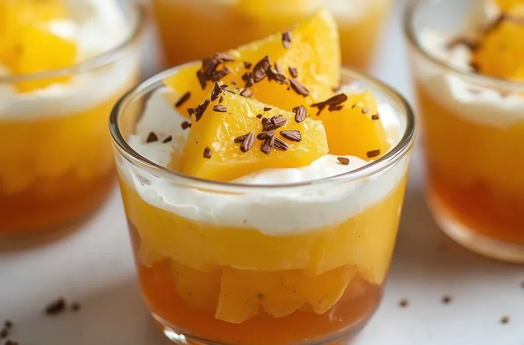 No-Bake Mango Coconut Jelly Layered Cups