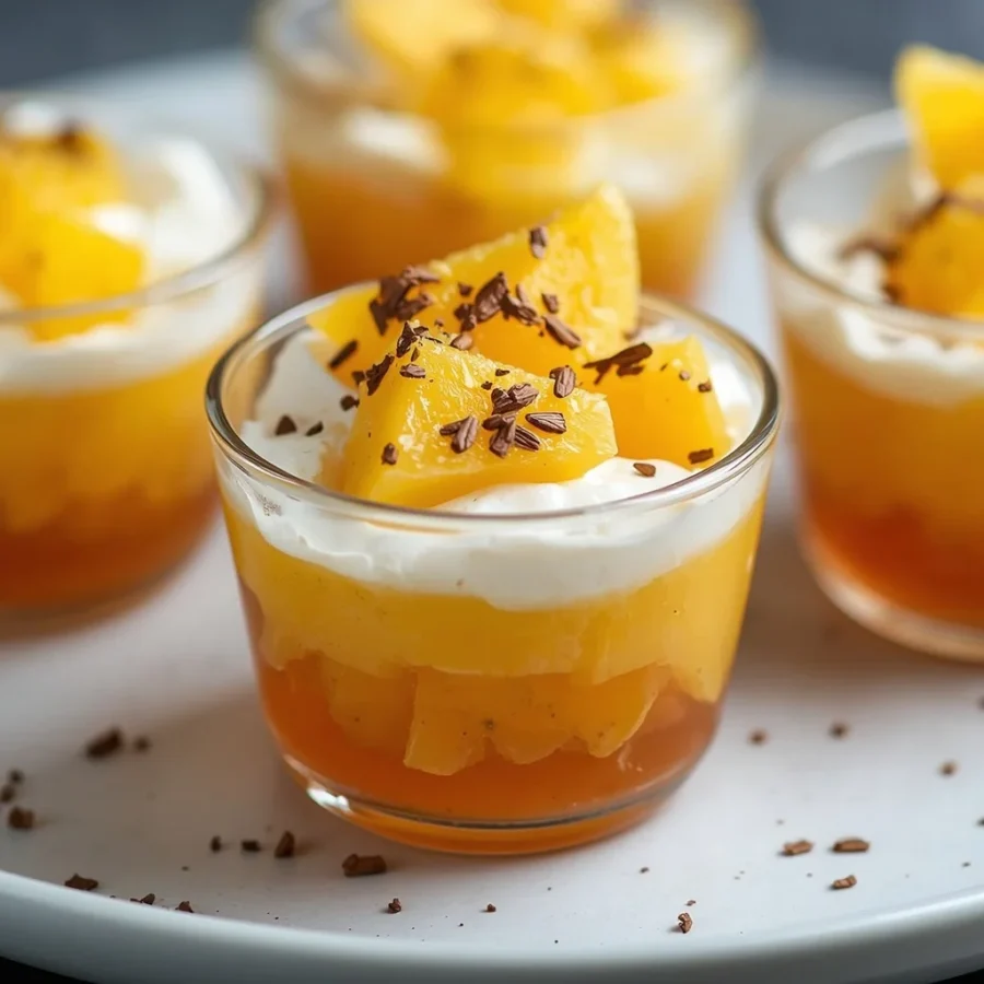 No-Bake Mango Coconut Jelly Layered Cups
