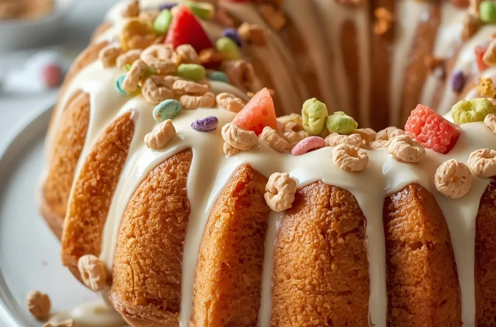 Nostalgic Fruity Cereal Milk Bundt Cake