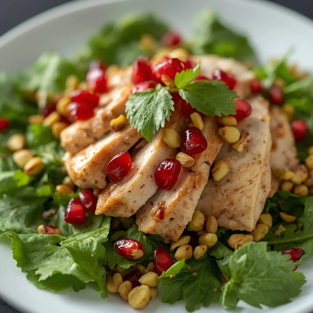 Pomegranate Chicken Pistachio Salad