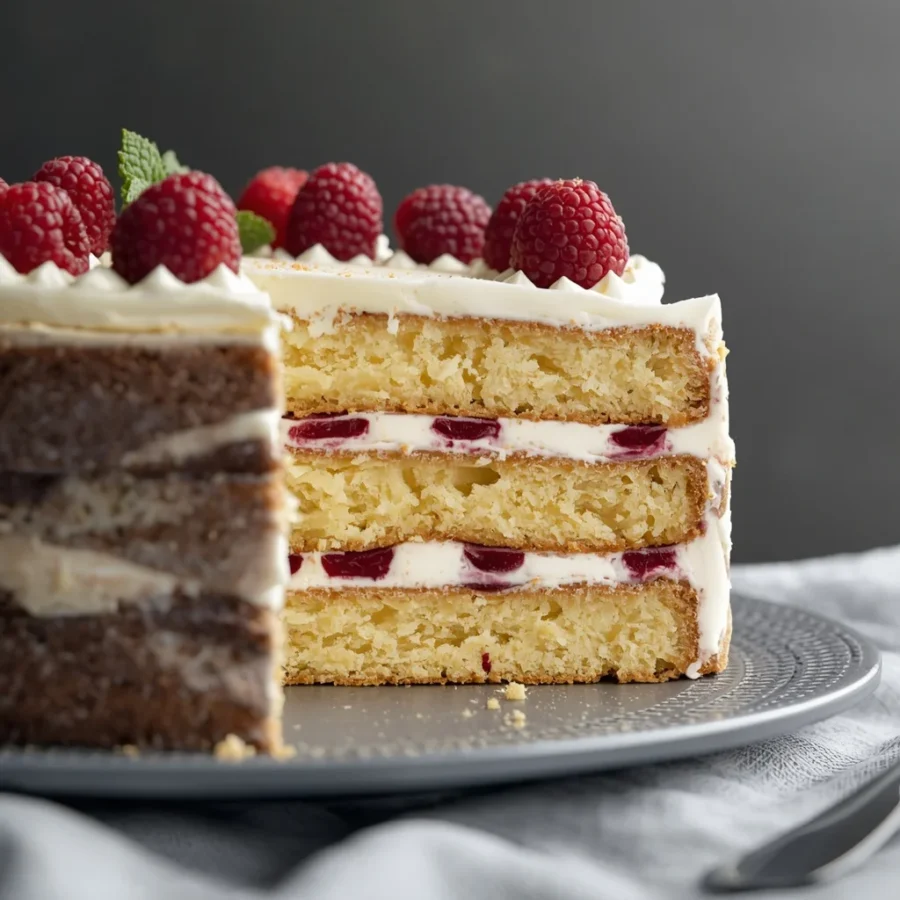 Raspberry Lemon Curd Layer Cake