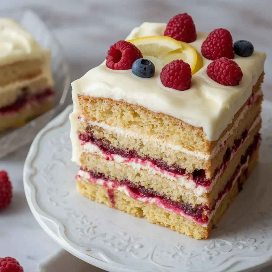 Raspberry Lemon Curd Layer Cake